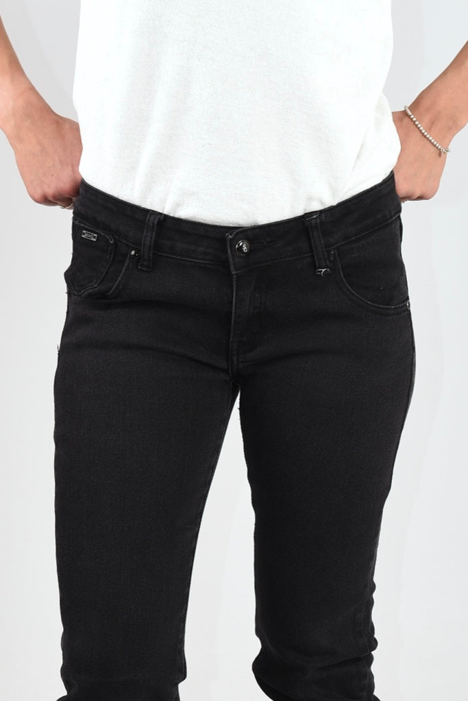JEANS NERO VITA BASSA